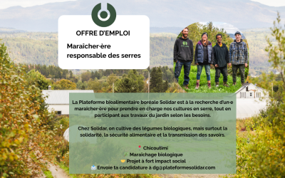 Maraîcher(ère) recherché(e)